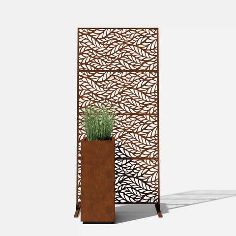 corten flowleaf privacy screen set