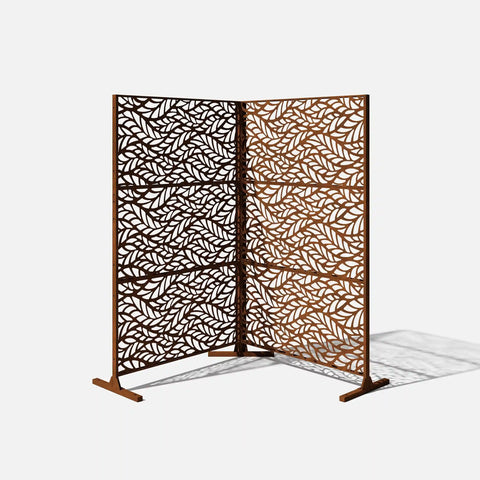 corten flowleaf privacy screen set