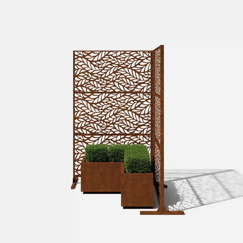 corten flowleaf privacy screen set