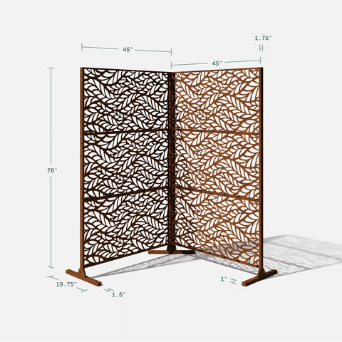 corten flowleaf privacy screen set