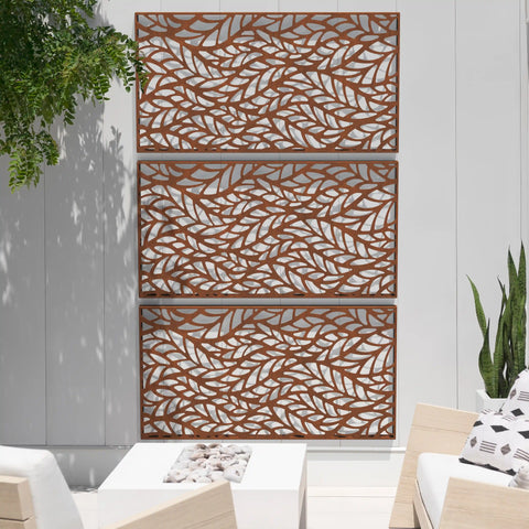 corten flowleaf privacy screen set