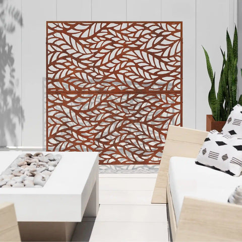 corten flowleaf privacy screen set