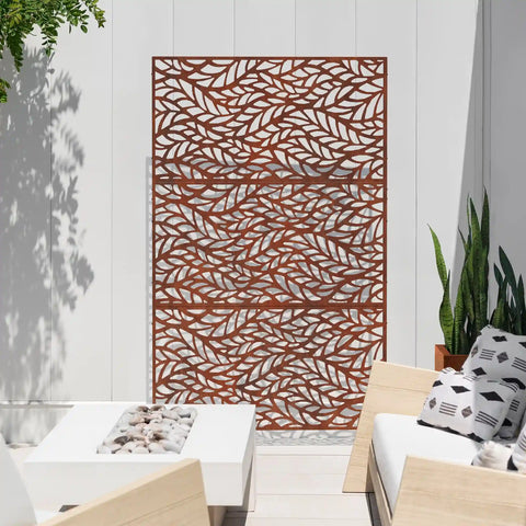 corten flowleaf privacy screen set