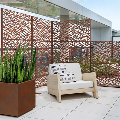 corten flowleaf privacy screen set