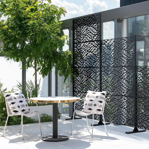 corten flowleaf privacy screen set