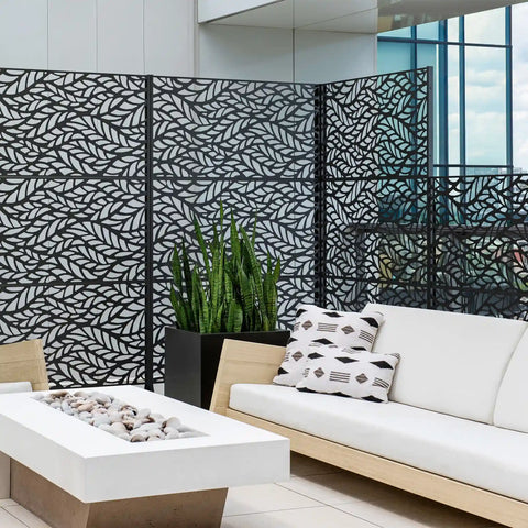 corten flowleaf privacy screen set