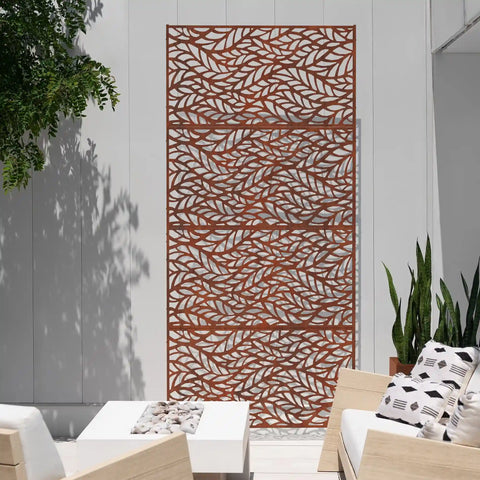 corten flowleaf privacy screen set