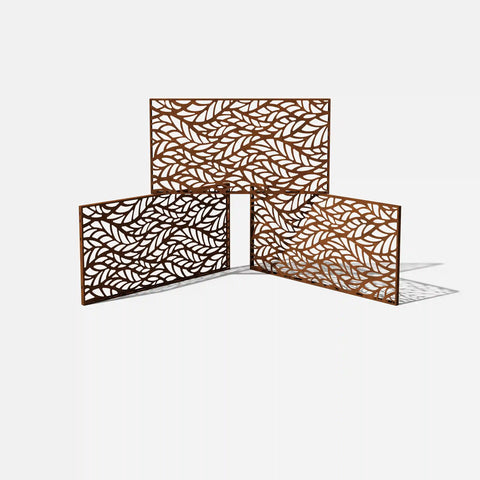 corten flowleaf privacy screen set